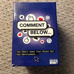 Comment Below card game